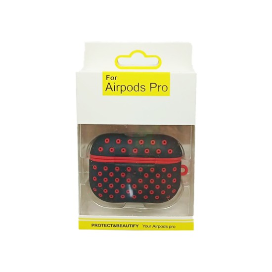 FASHION DESIGN CASE FOR APPLE AIRPODS PRO BLACK RED FASHION DESIGN CASE FOR APPLE AIRPODS PRO BLACK RED